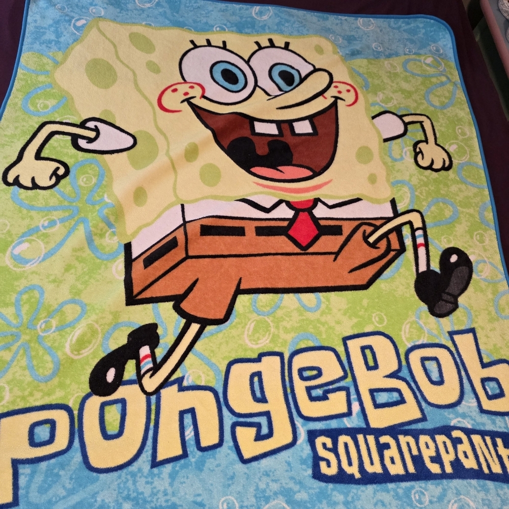 SpongeBob SquarePants Blue and Yellow Blanket